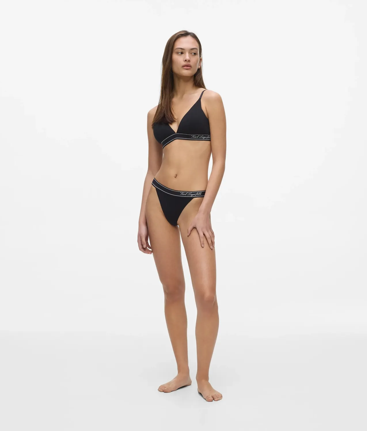 Karl Lagerfeld Stripe Thong String Bio-Baumwolle gestreift