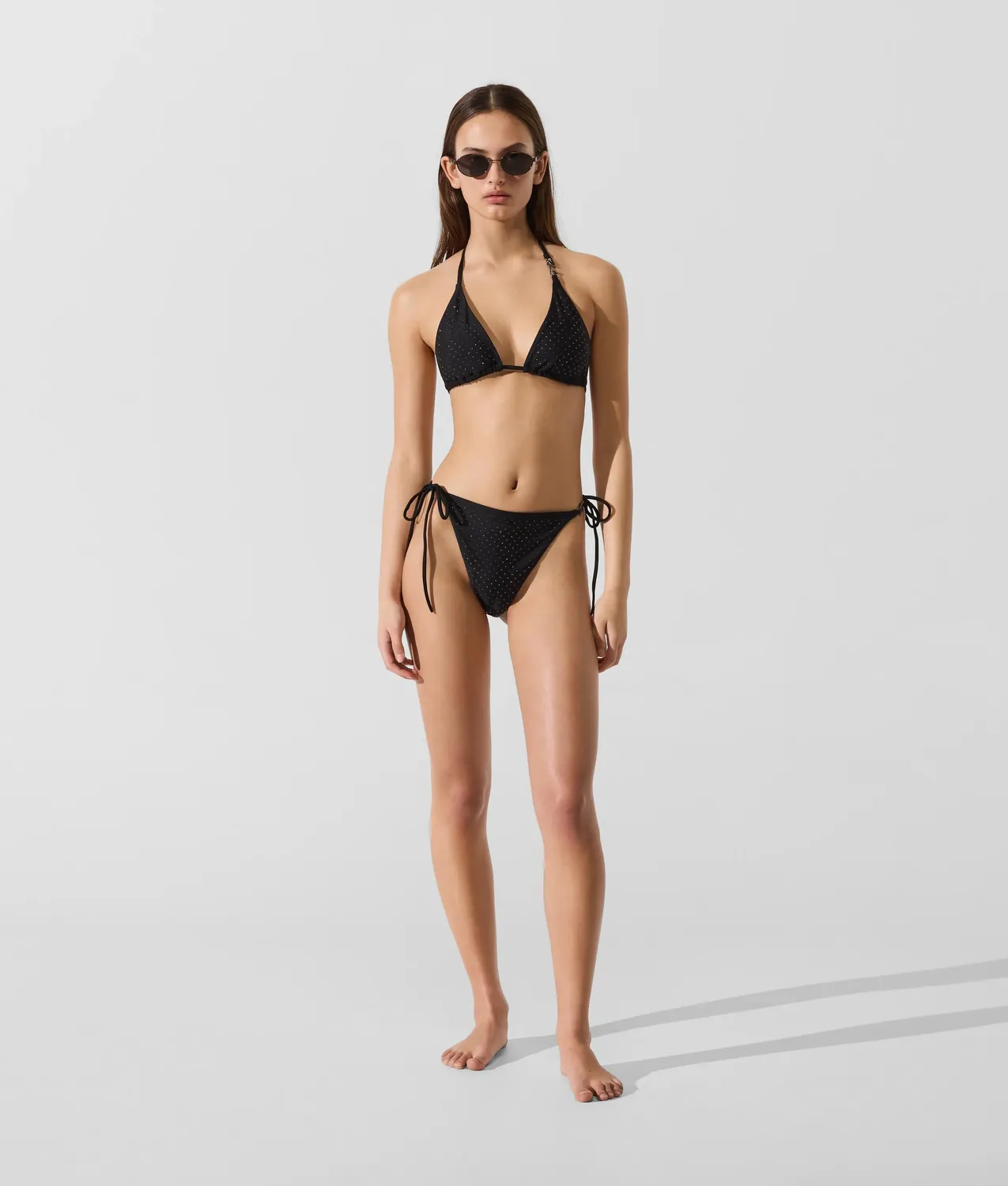 Karl Lagerfeld Rhinestone Cheeky Bikinihose Strass