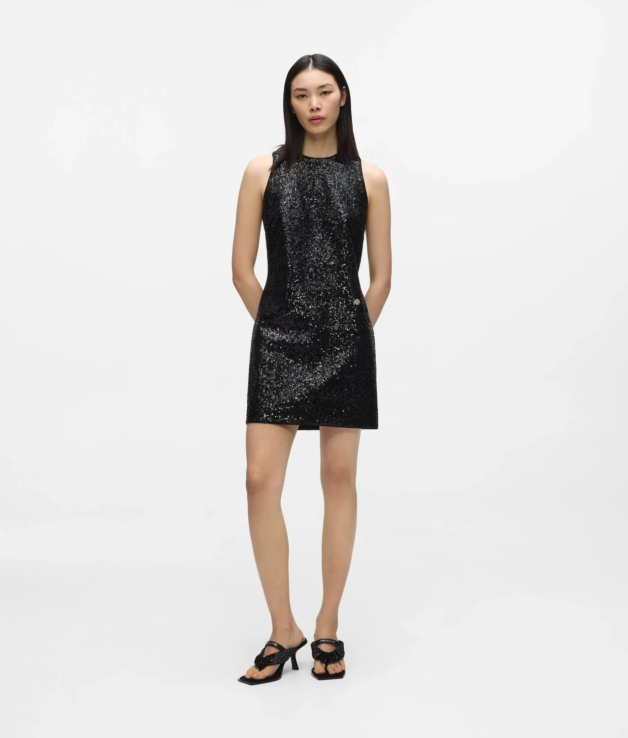 Karl Lagerfeld Paillettenkleid Damen Mini Schwarz