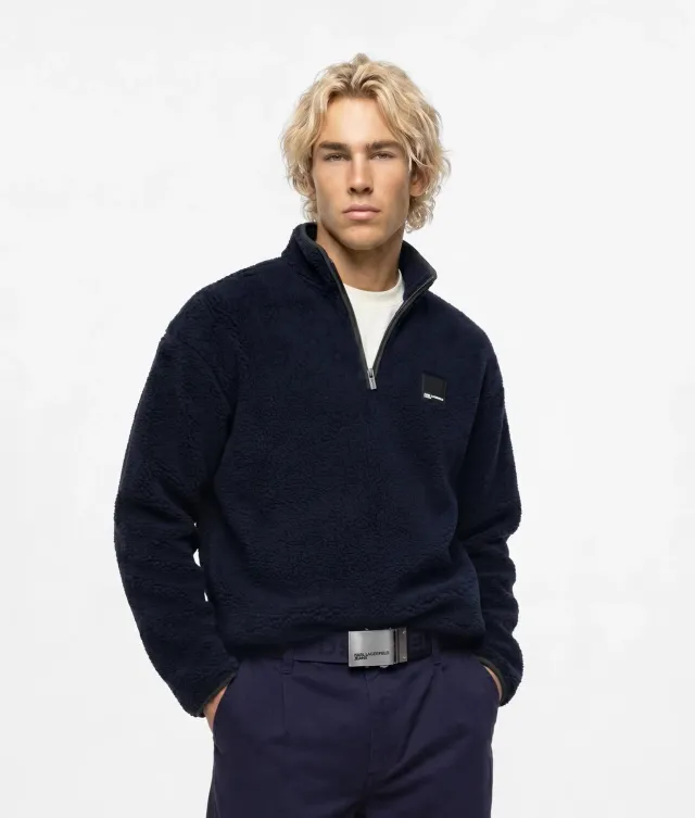 Karl Lagerfeld KL Jeans Sweatshirt Half-Zip Teddy