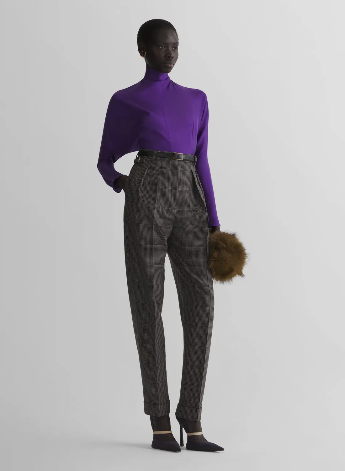 Mugler Bat Sleeves Top Oberteil lila langarm