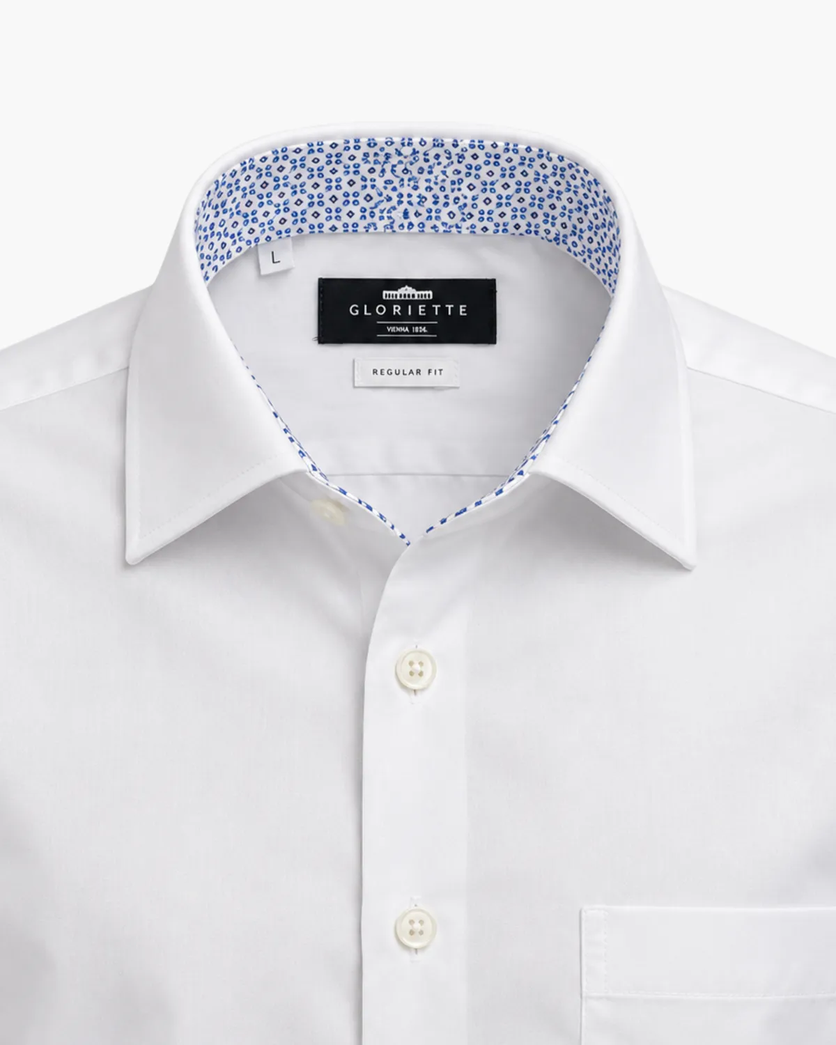 Gloriette Hemd Regular Fit Weiß Iron Free Baumwolle