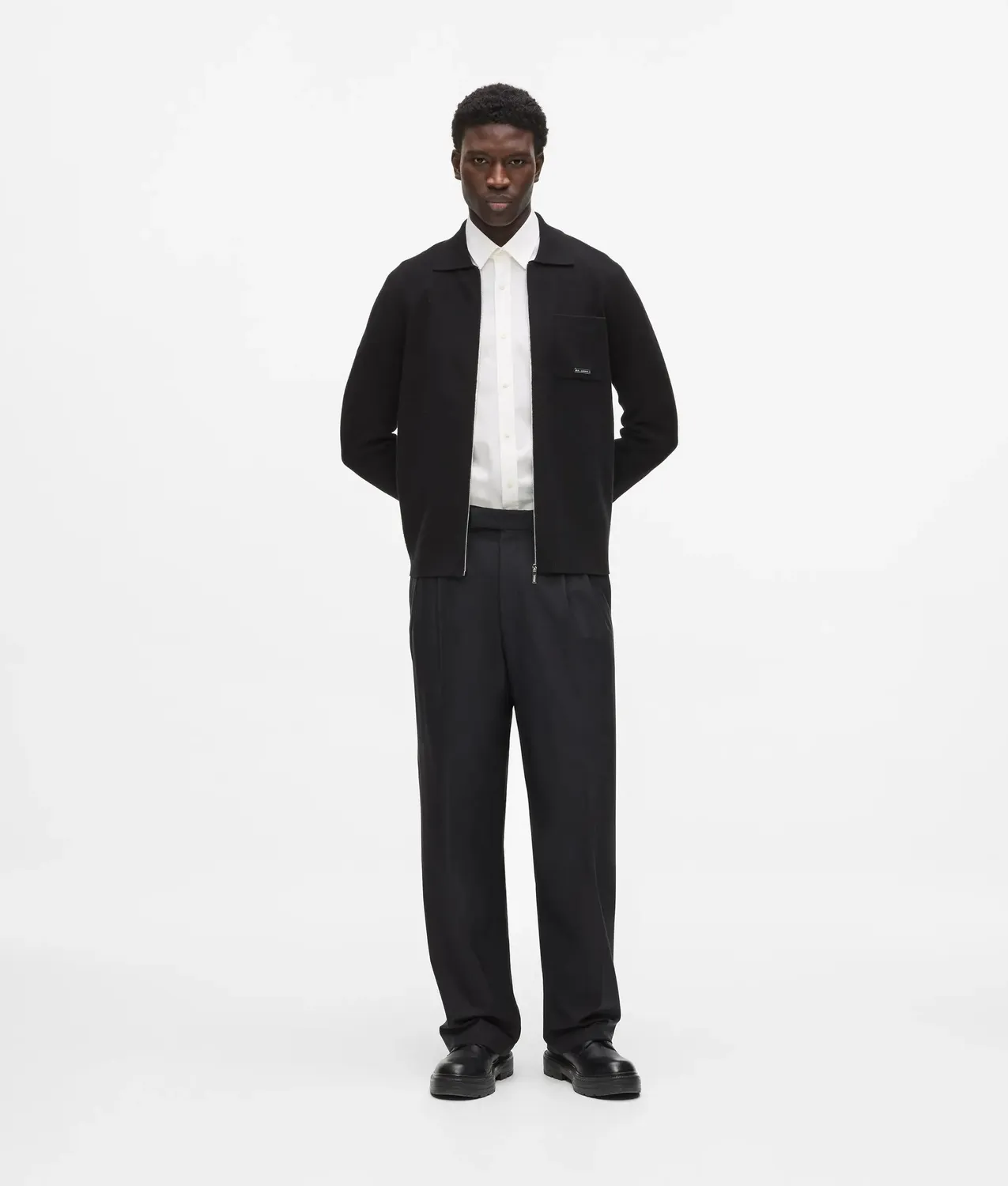 Karl Lagerfeld Knit Zip-Jacke Strickjacke mit Kragen