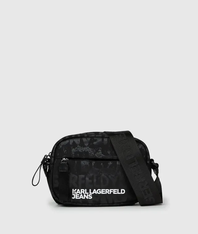 Karl Lagerfeld KL Jeans Nylon Camera Bag Herren schwarz