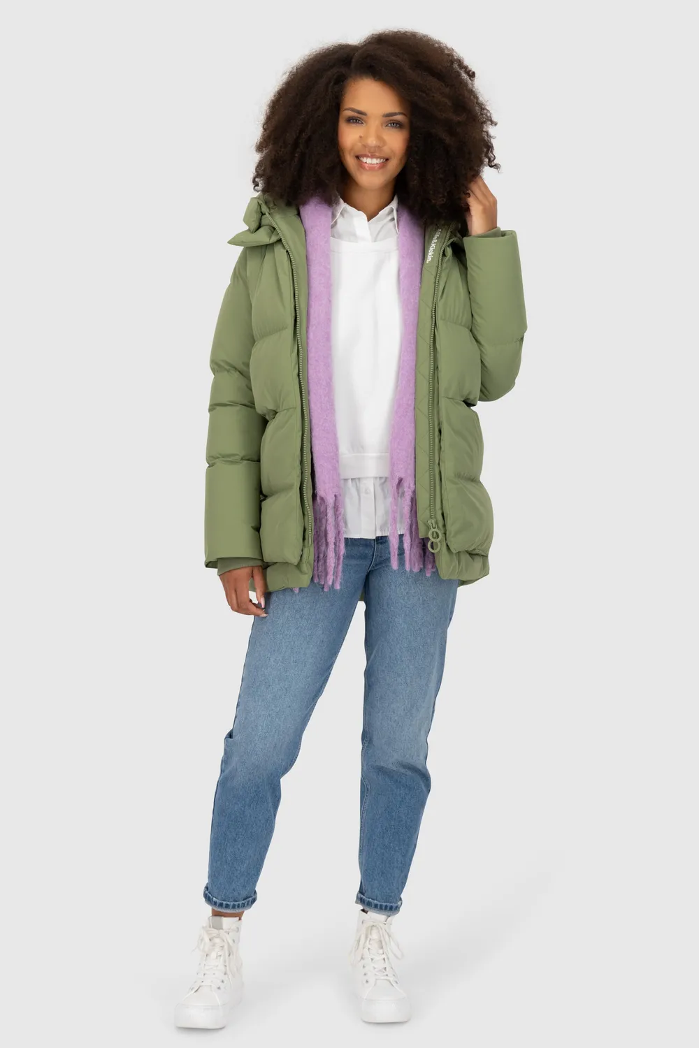 Alife & Kickin LykkeAK A Puffer Parka Damen grün gefüttert