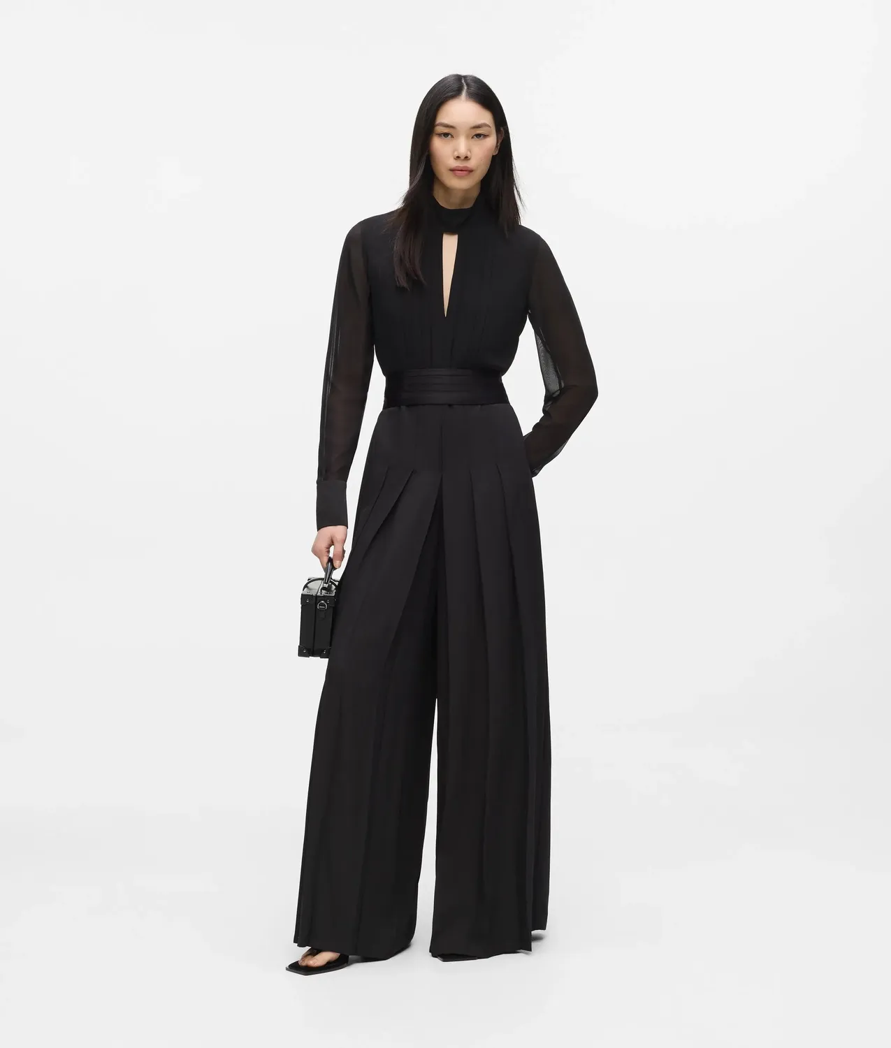 Karl Lagerfeld Pleated Jumpsuit Overall langarm Plissee