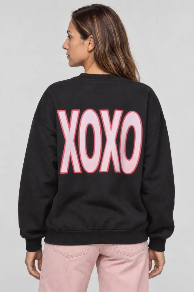 Alife & Kickin ElsaAK P Sweatshirt XOXO Schwarz Print