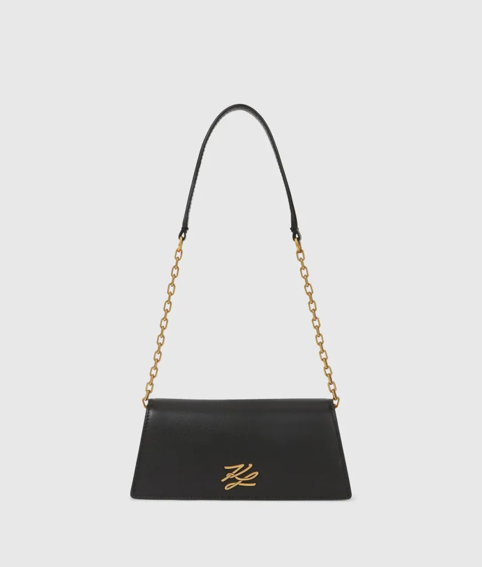 Karl Lagerfeld K/Autograph Mini Flap Umhängetasche Leder Kette