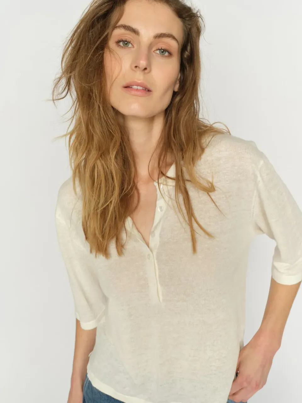 Mos Mosh MMHSuave Linen T-Shirt Weiß Reines Leinen