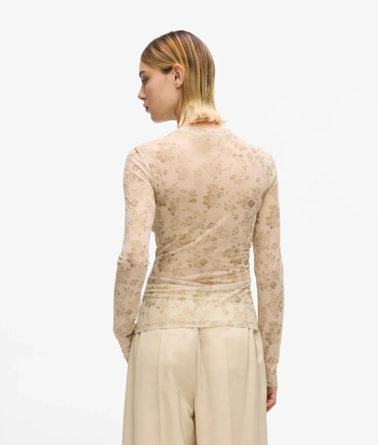 Karl Lagerfeld KL Jeans Floral Mesh Langarmshirt transparent