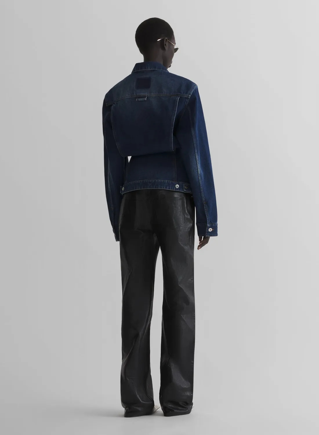 Mugler Hourglass Round Denimjacke washed