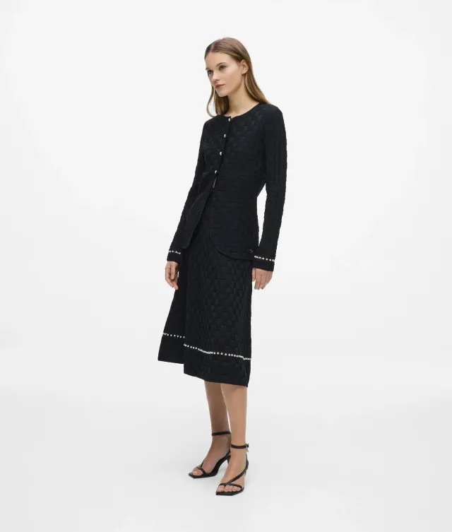 Karl Lagerfeld Strickrock Perlen A-Linie