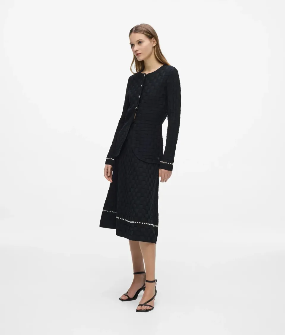 Karl Lagerfeld Strickrock Perlen A-Linie