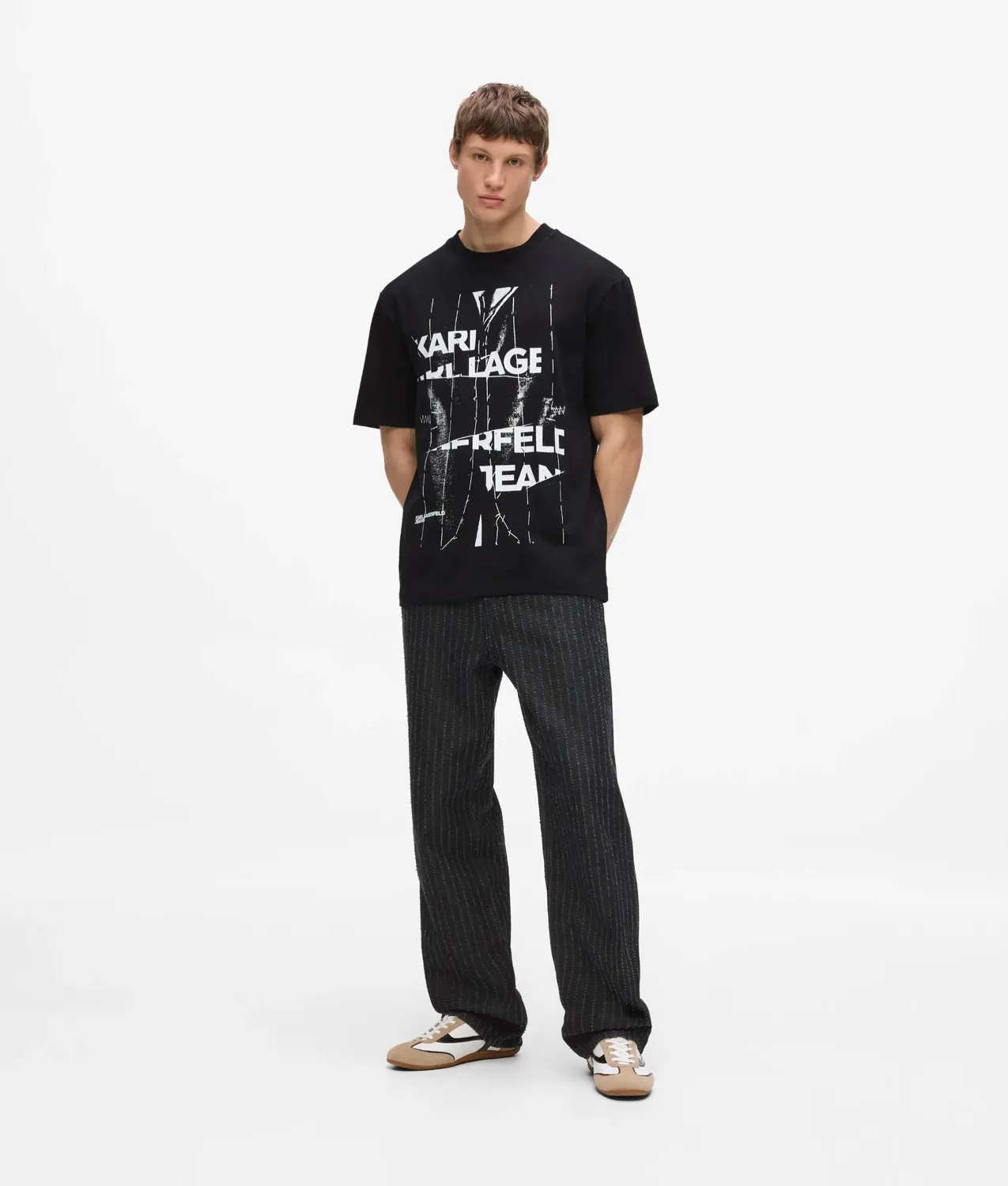 Karl Lagerfeld KL Jeans Relaxed Pinstripe T-Shirt