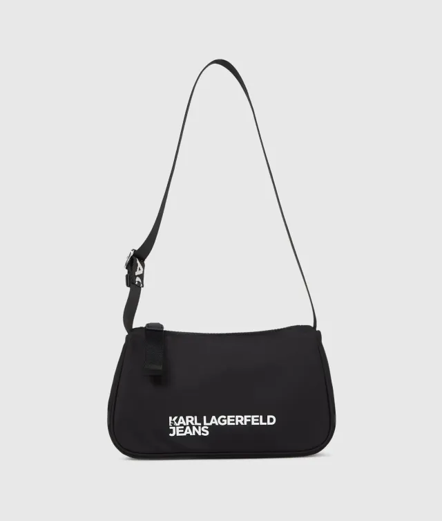Karl Lagerfeld Logo Nylon Shoulder Bag Damen schwarz