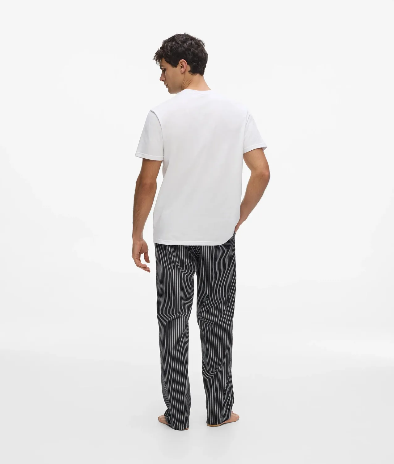 Karl Lagerfeld Pinstripe Pyjama-Set Nadelstreifen Baumwolle