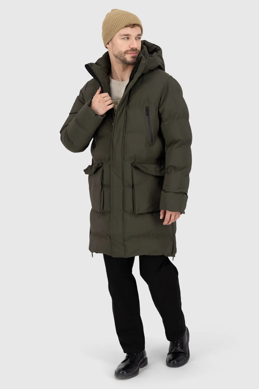 Alife & Kickin SaulAK A Puffer Parka schwarz lang Herren