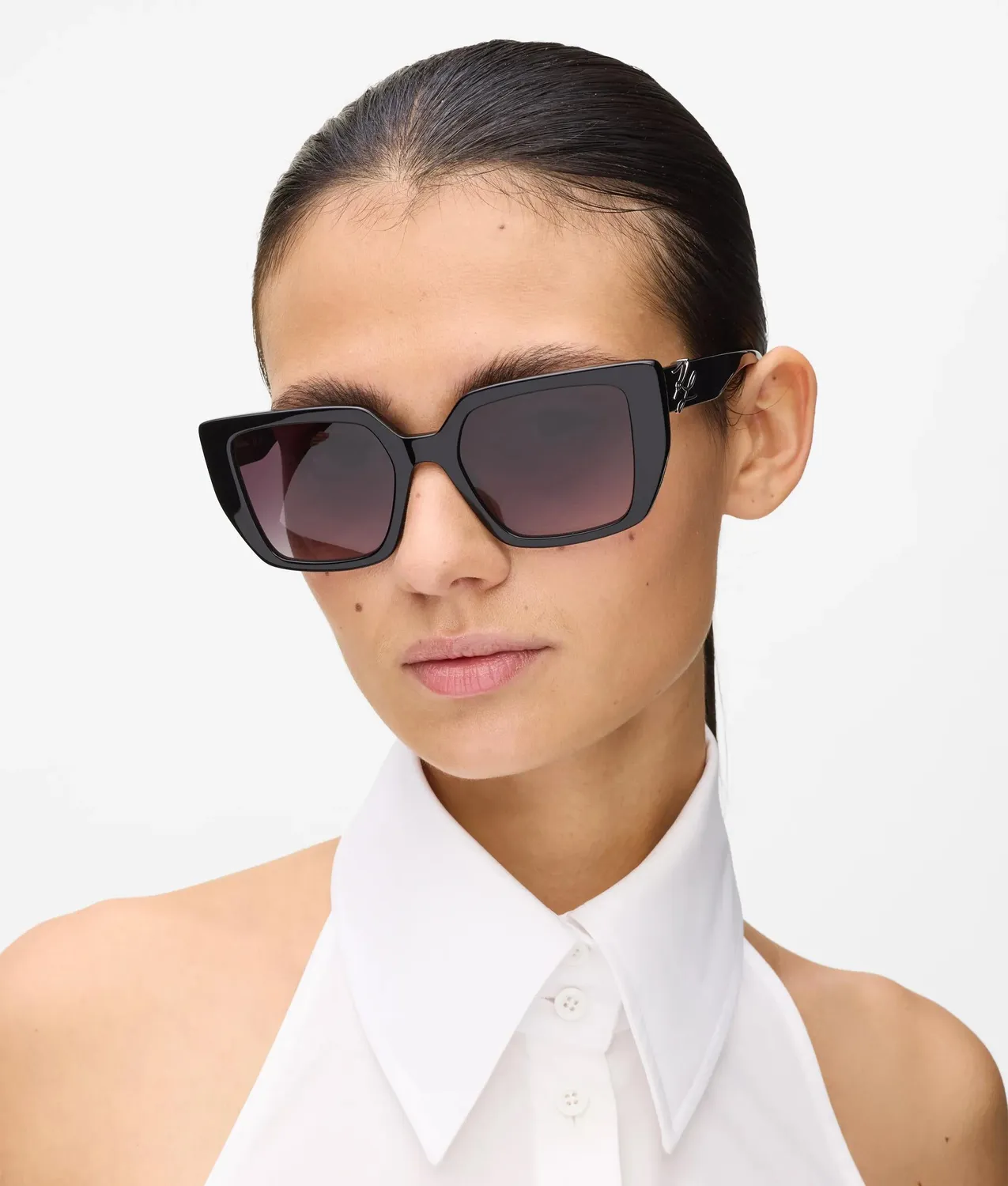 Karl Lagerfeld Autograph Chunky Sonnenbrille Rechteckig