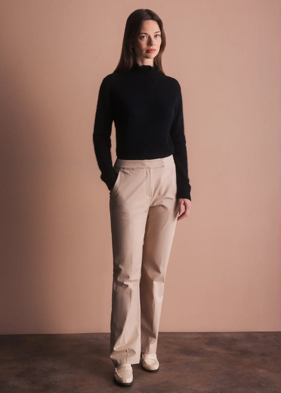 Senatex Stoffhose mit Bügelfalte Hose Navy kbA-Baumwolle