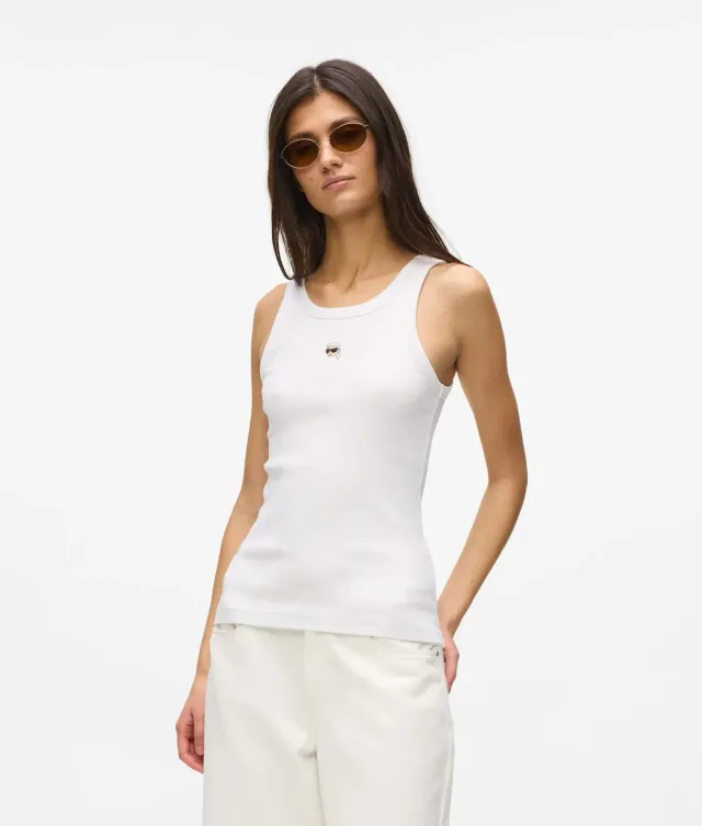 Karl Lagerfeld Ikon Tank Top Ripp Bio-Baumwolle