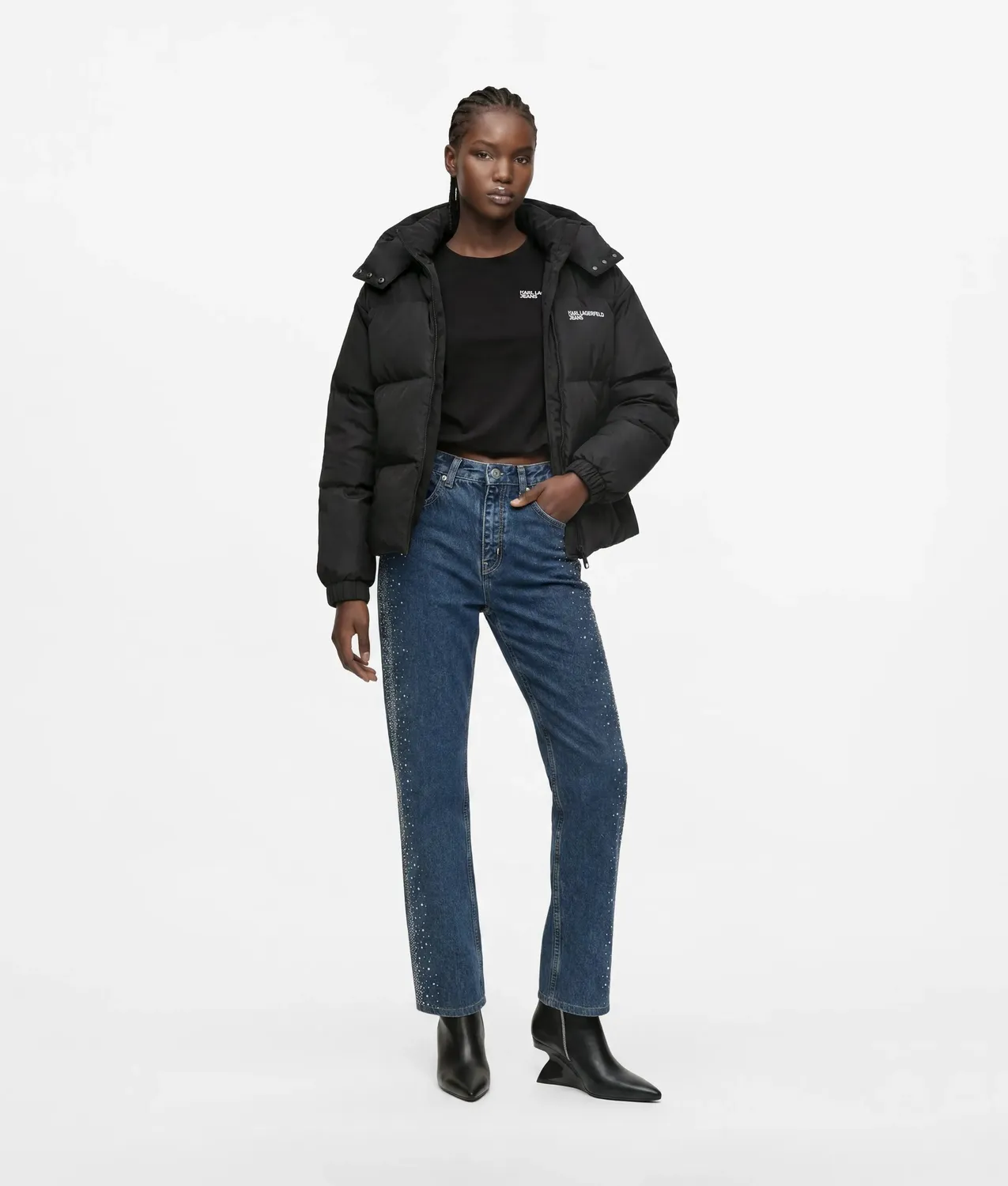 Karl Lagerfeld KL Jeans Logo Pufferjacke wasserabweisend