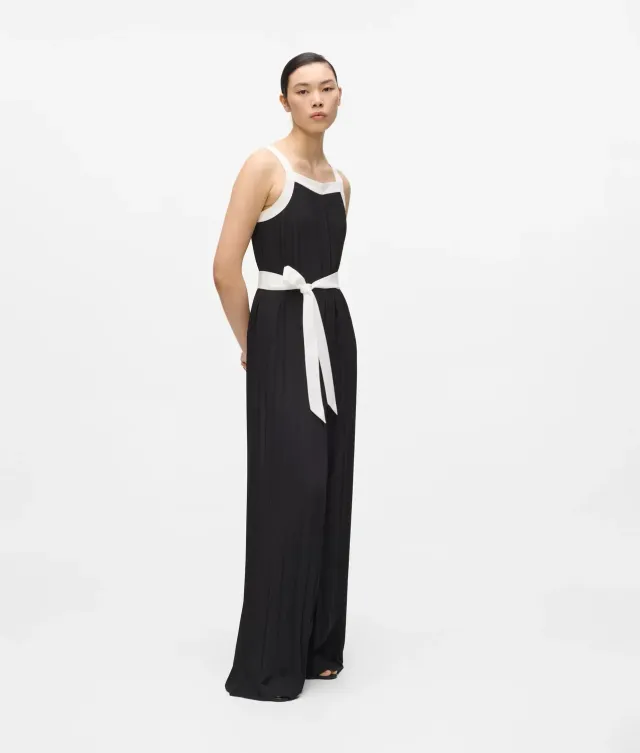 Karl Lagerfeld Pleated Jumpsuit Overall mit Plissee und Gürtel