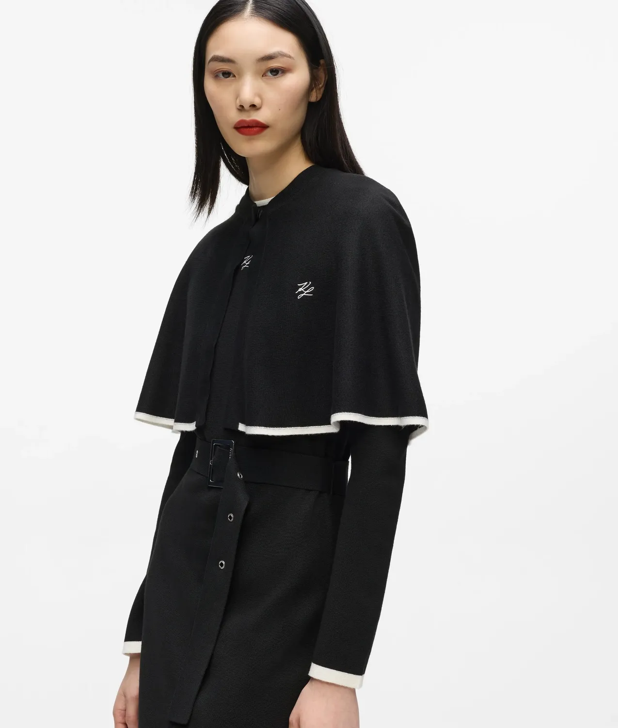 Karl Lagerfeld Transformable Cape Kleid Wolle