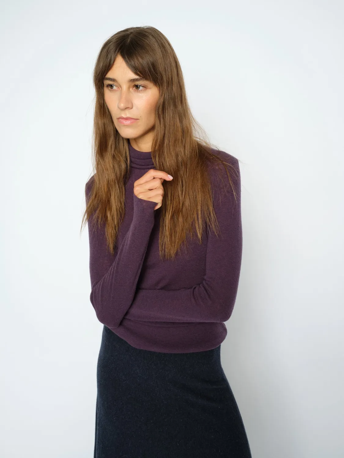 Mos Mosh MMBouch Rollneck Pullover Wolle Slim Braun