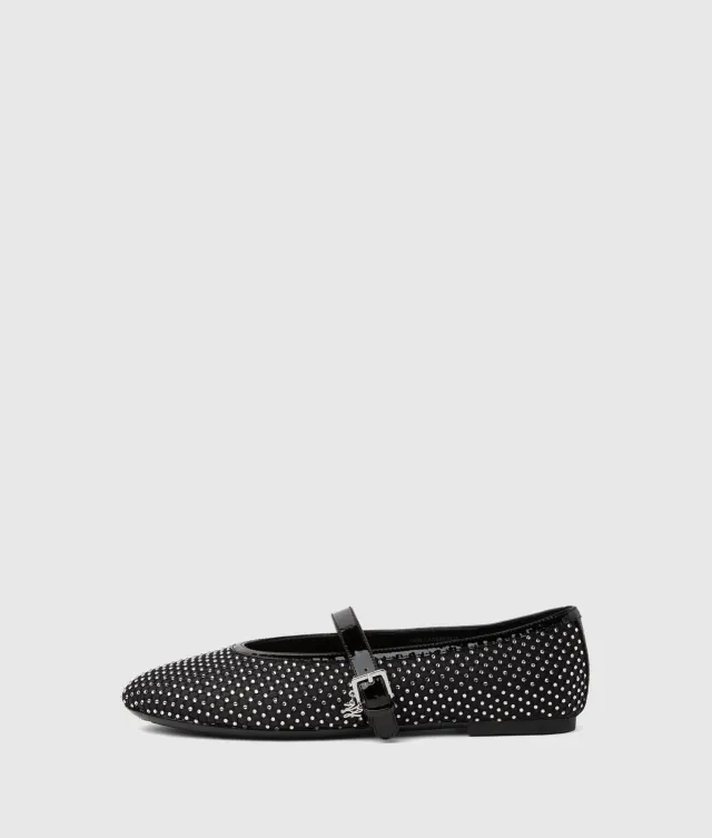 Karl Lagerfeld Karo Mary Janes Mesh Strass Riemen