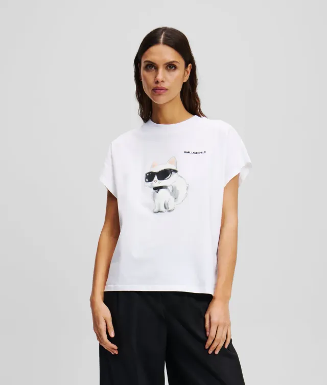 Karl Lagerfeld Ikon Choupette T-Shirt Oversize Aquarell