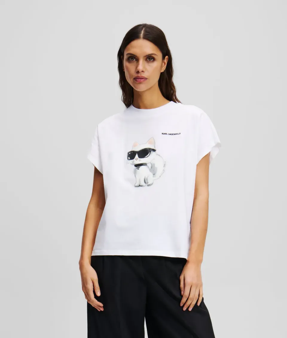 Karl Lagerfeld Ikon Choupette T-Shirt Oversize Aquarell