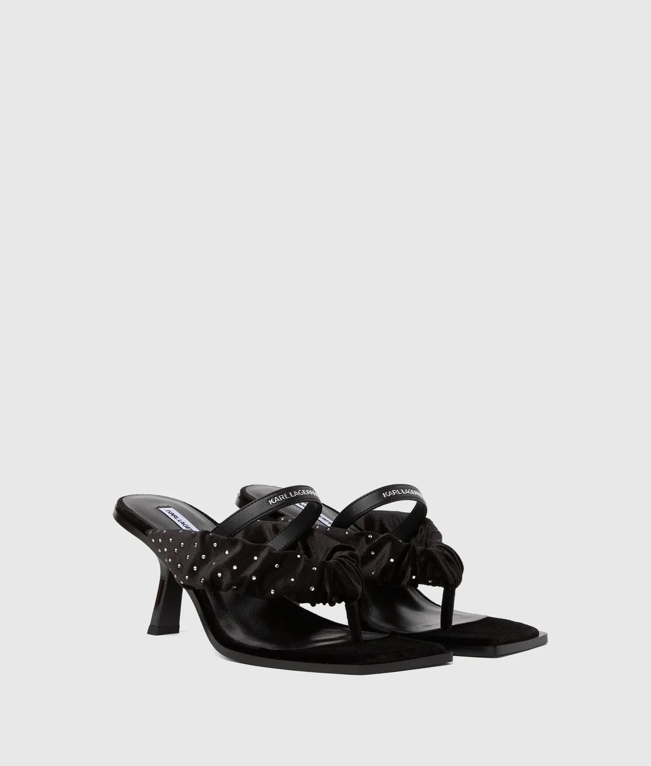 Karl Lagerfeld Karmel Sandalen Absatz Samt Strass