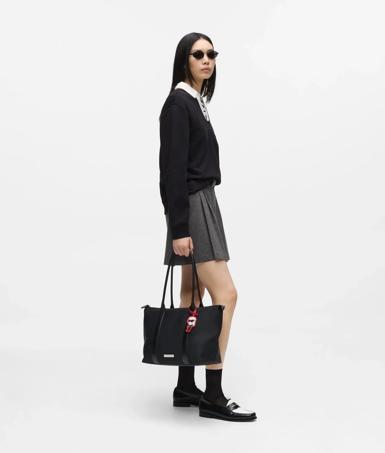 Karl Lagerfeld Ikon Nylon Charm Tote Tasche groß