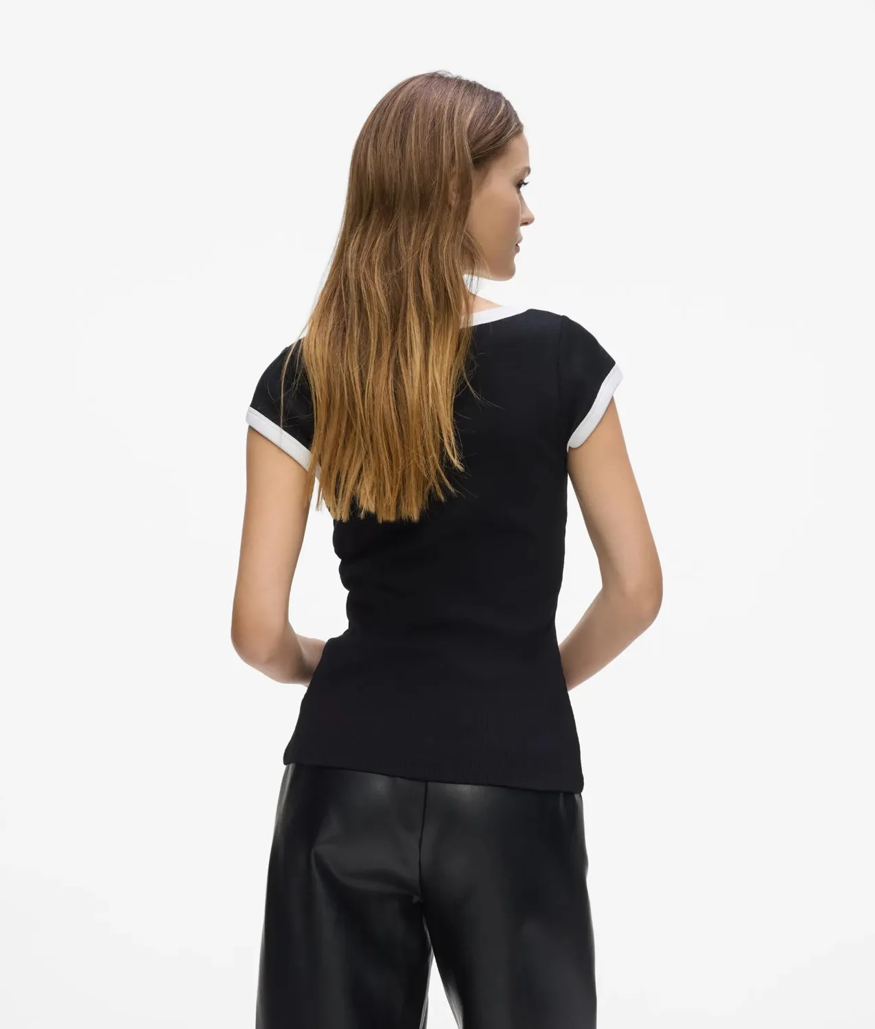 Karl Lagerfeld Scoop Neck T-Shirt XS-XL schwarz-weiß