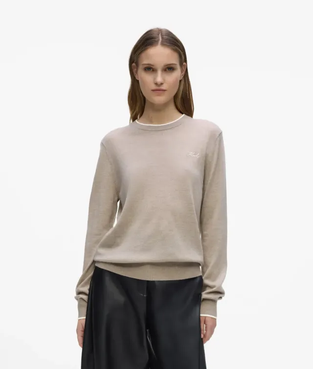 Karl Lagerfeld Merino Pullover Rundhals Wollpullover
