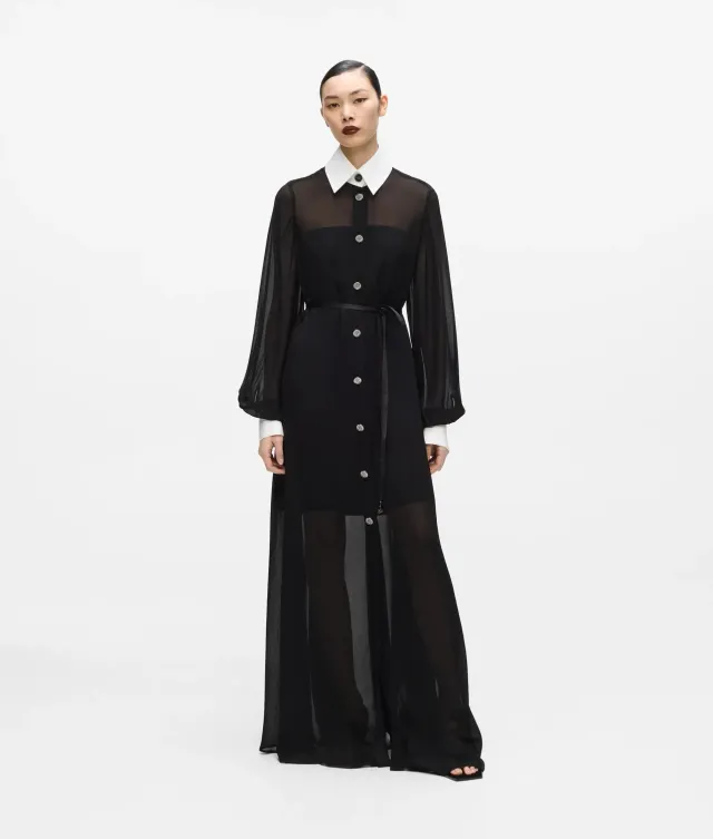 Karl Lagerfeld KL Studio Georgette Shirtkleid mit Gürtel