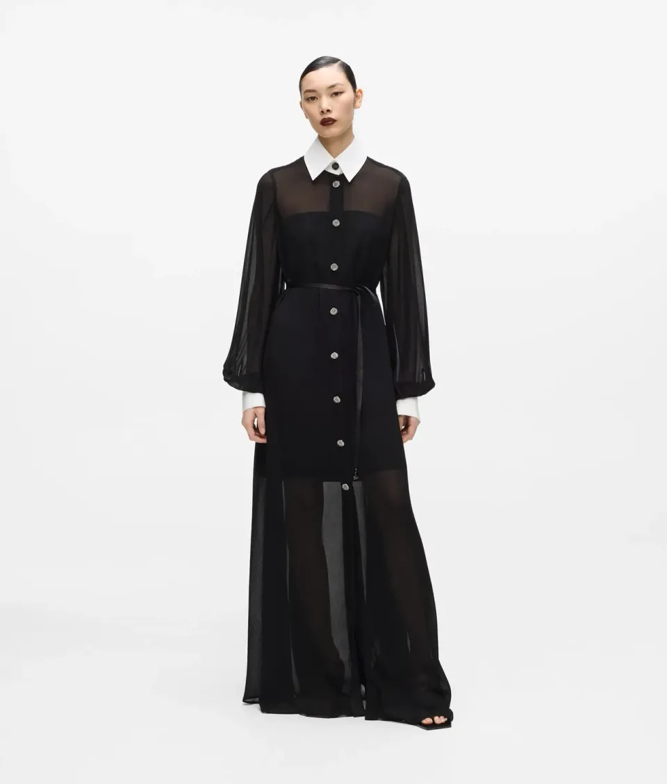 Karl Lagerfeld KL Studio Georgette Shirtkleid mit Gürtel