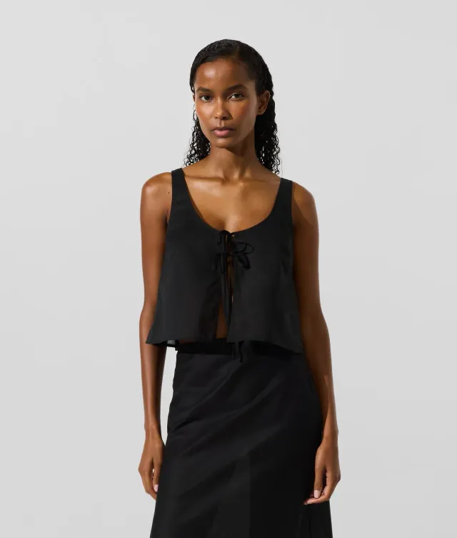 Karl Lagerfeld Tie-Front Beach Top aus Baumwolle