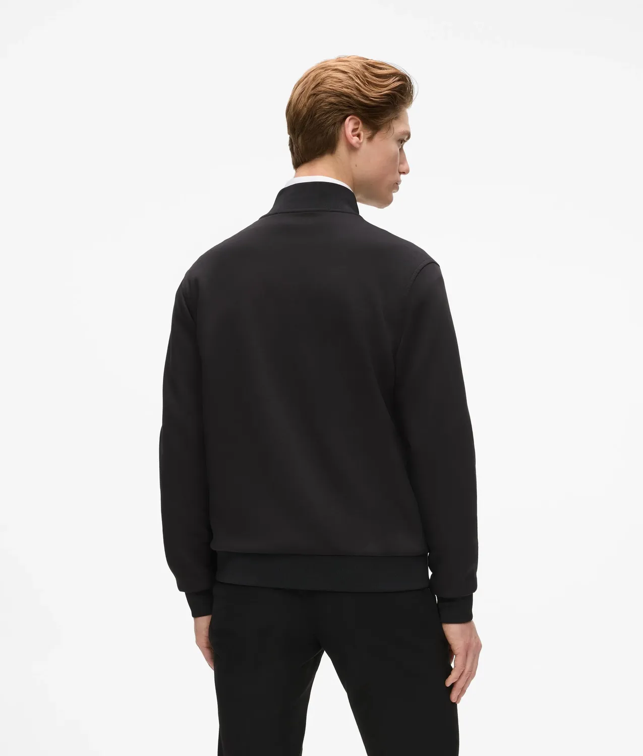 Karl Lagerfeld Zip-Up Metallic Trim Jacke Monogramm Schwarz