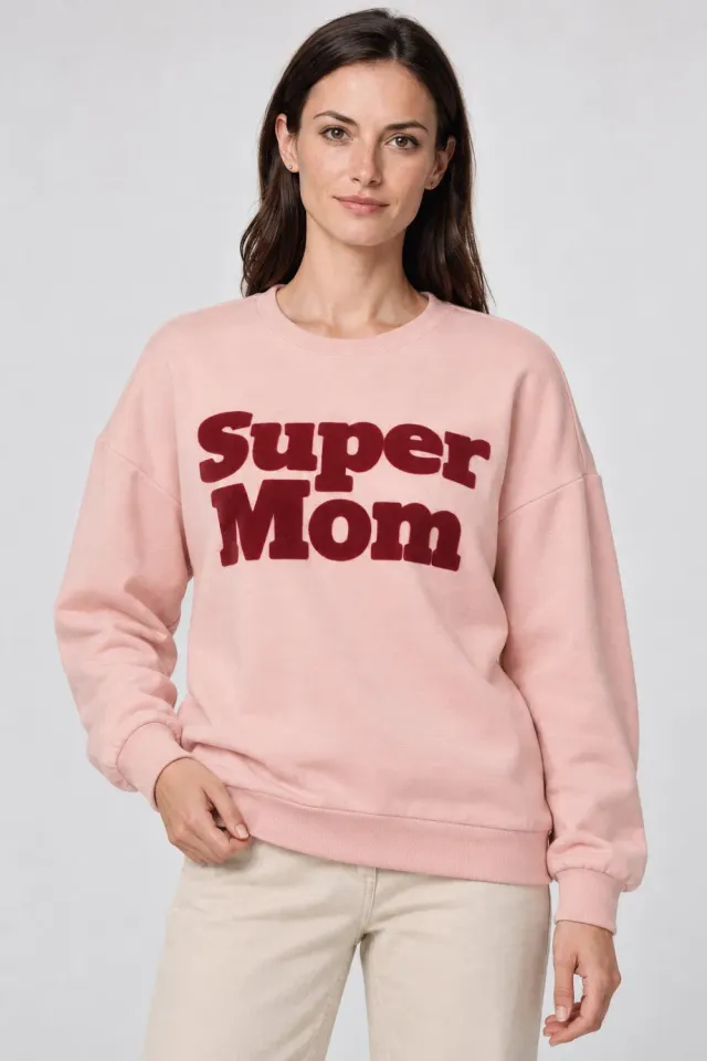 Alife & Kickin ElsaAK P Sweatshirt Super Mom Rosa langarm