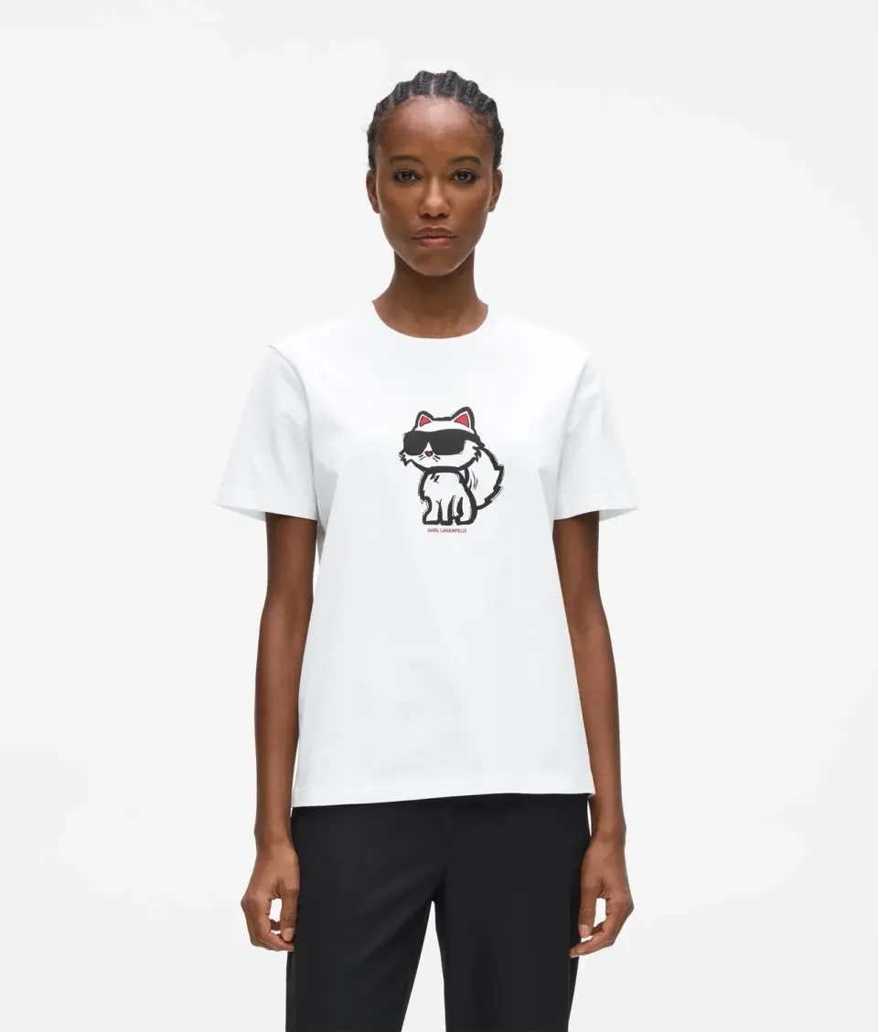 Karl Lagerfeld Ikon Choupette T-Shirt Bio-Baumwolle