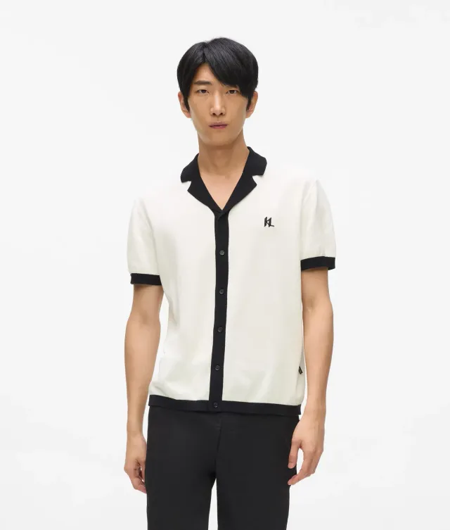 Karl Lagerfeld Monogram Poloshirt Baumwolle Stickerei