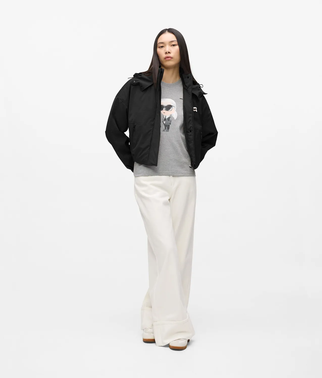 Karl Lagerfeld Ikon Kapuzenjacke leicht schwarz