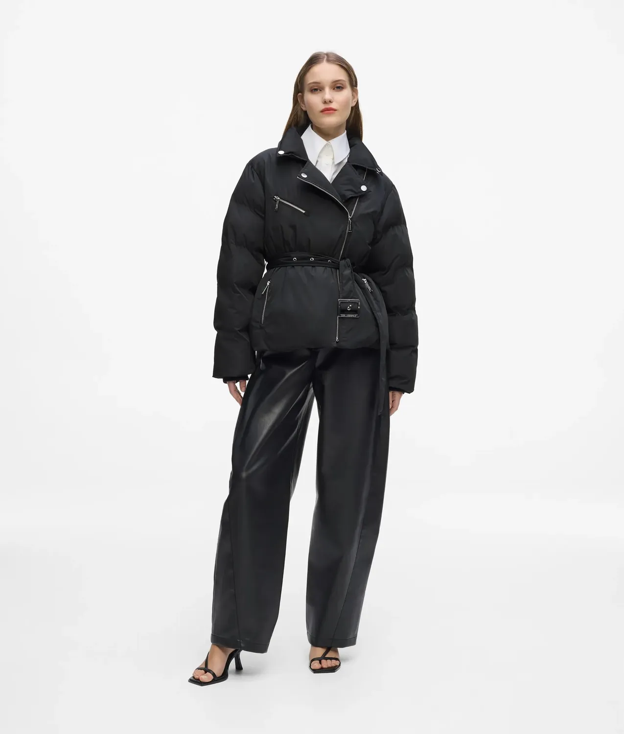 Karl Lagerfeld Biker Puffer Jacke XS-XL Stepp Nieten