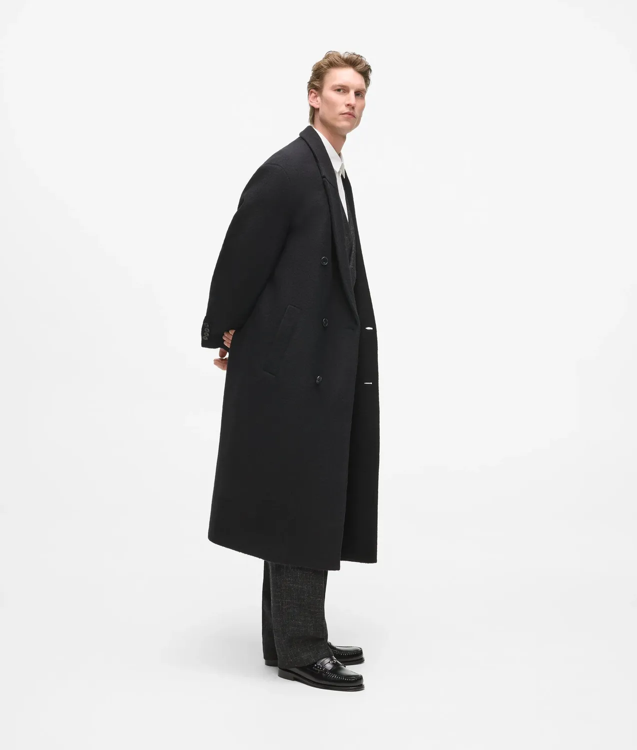 Karl Lagerfeld Double-breasted Mantel Wolle 36-48 Lang