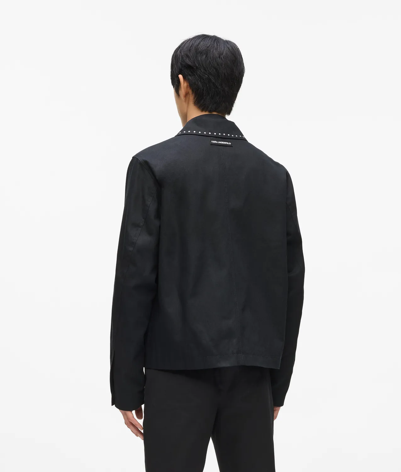 Karl Lagerfeld Karl DNA Jacke Nieten Herren Silber-Zip