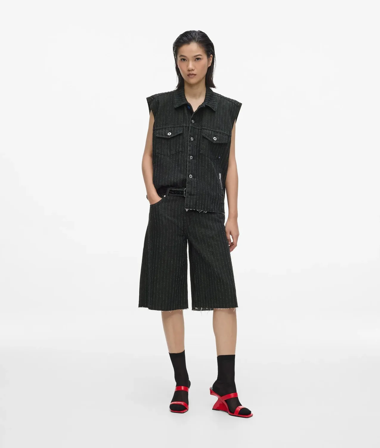 Karl Lagerfeld KL Jeans Pinstripe Jeansweste Denim XS-XL