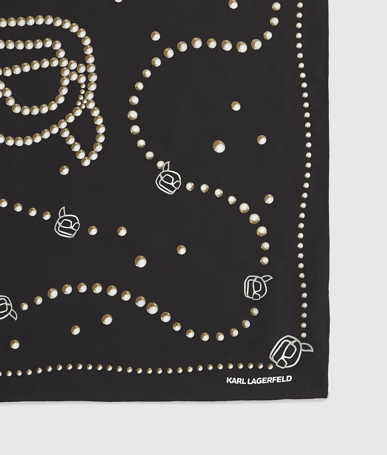Karl Lagerfeld Ikon Pearl Print Seidenschal Einheitsgröße