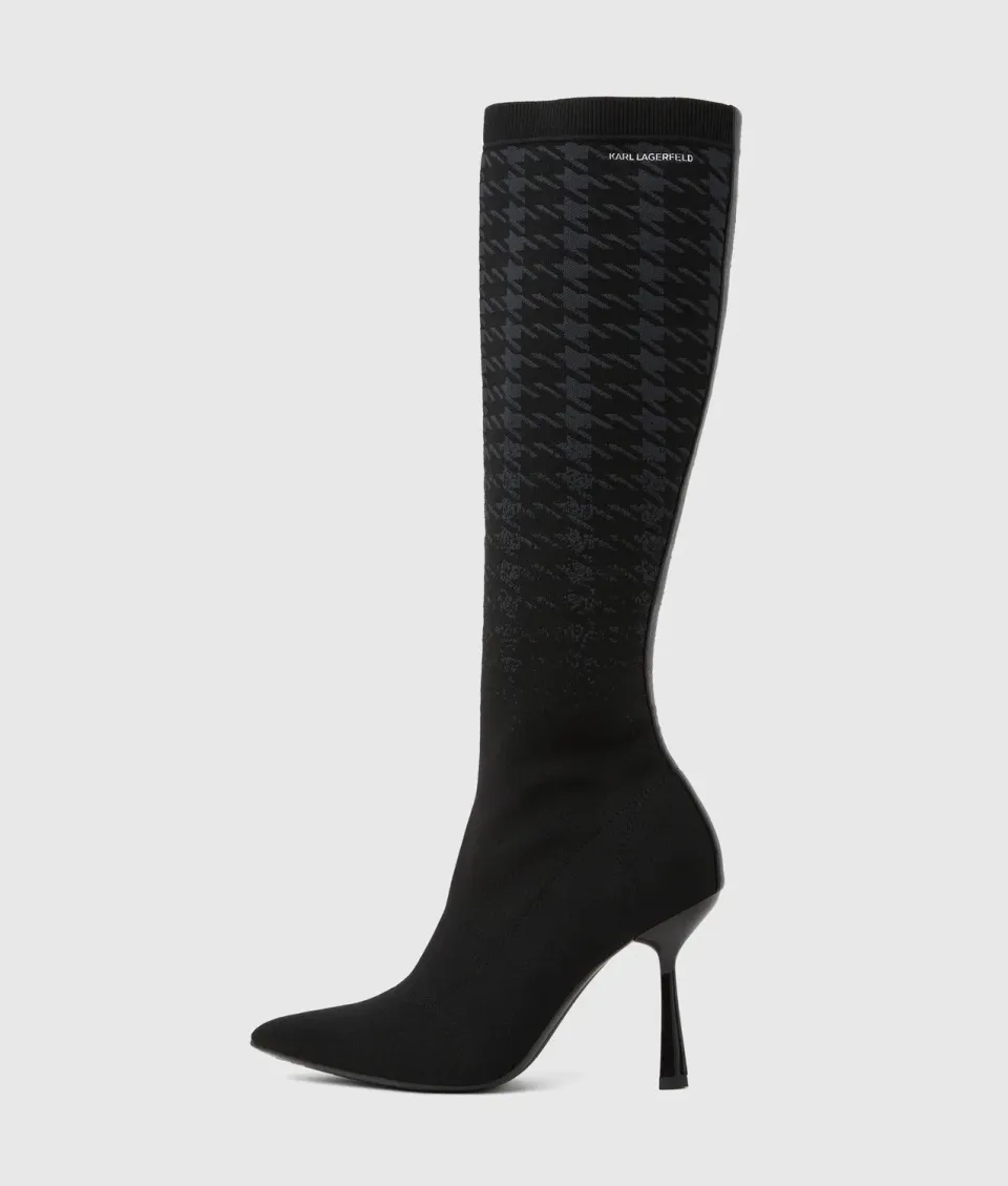 Karl Lagerfeld Pandara Stiefel Kniehoch Hahnentritt