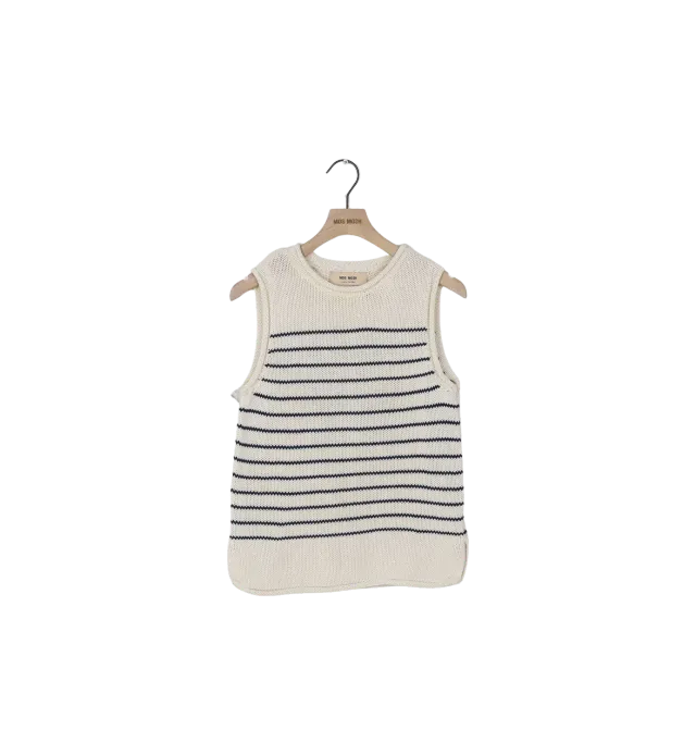 Mos Mosh MMAubin SL Stripe Stricktop Ecru GOTS